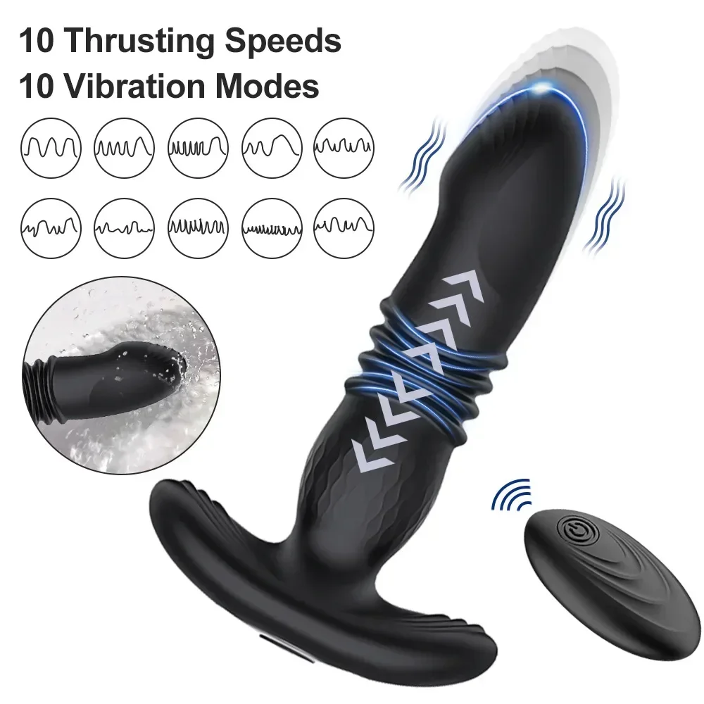 Telescopic Anal Vibrator Wireless Remote Control Vibrating Butt Plug for Women and Men Prostate Massager Dildo Ultimate Pleasure