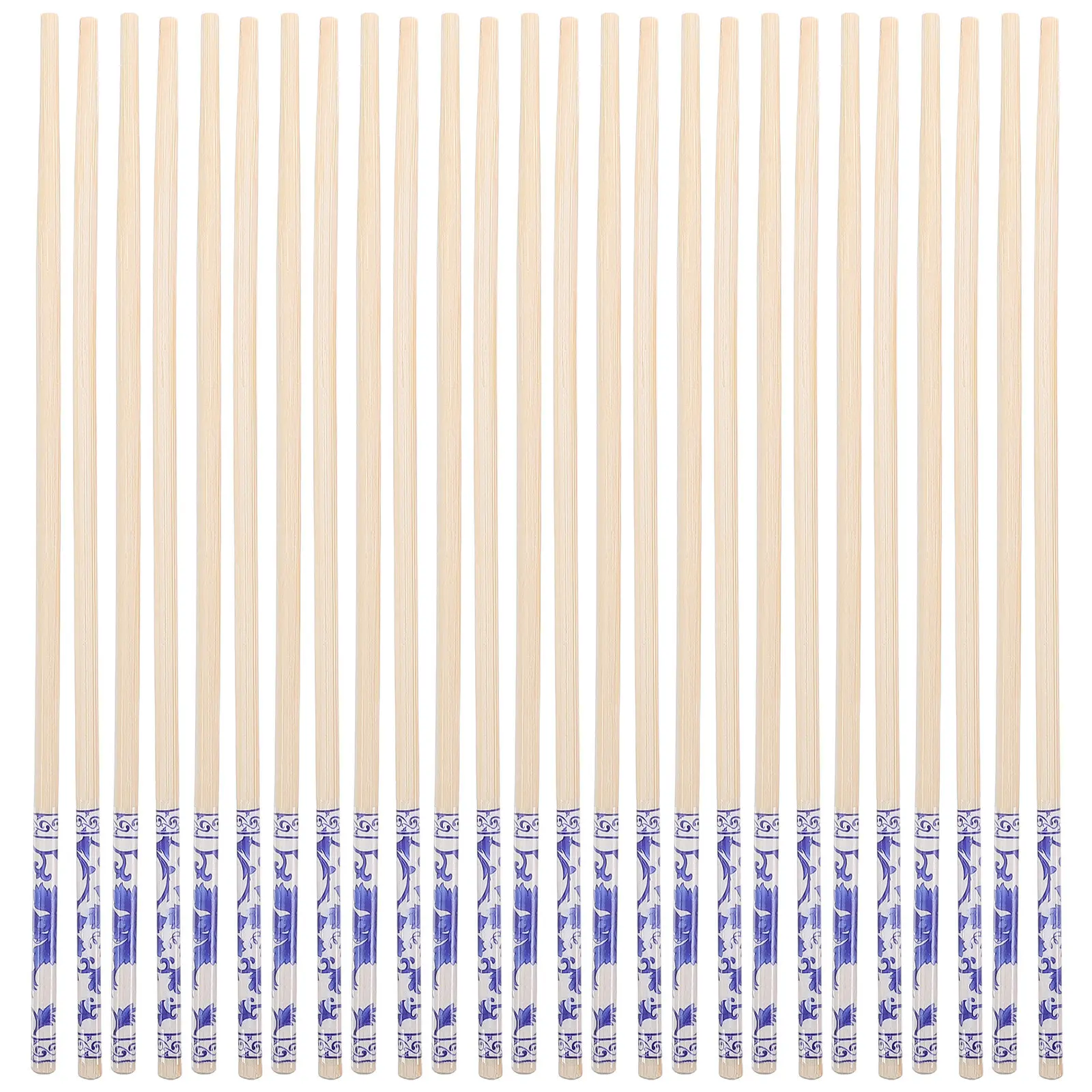100 Pairs Blue & White Porcelain Bamboo Chopsticks – Disposable Chinese Style for Sushi, Noodles, Takeout & Picnic