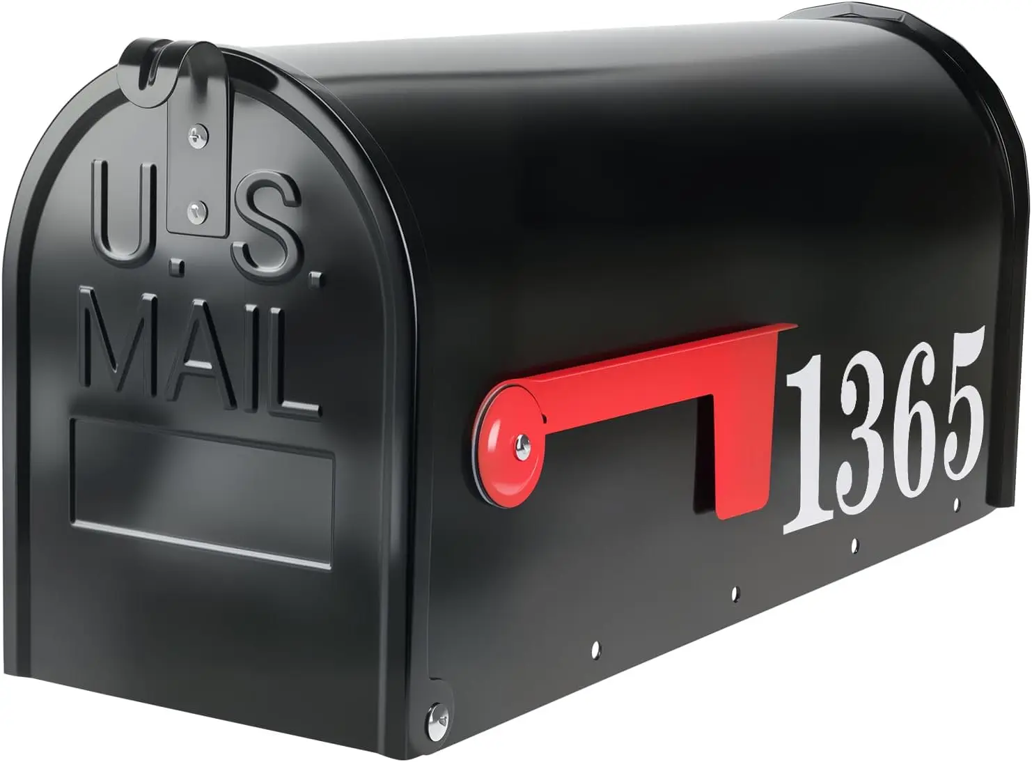 

Почтовый ящик из оцинкованной стали на стойке, водонепроницаемый уличный почтовый ящик с красным флагом, средней вместимости, черный, современный стиль