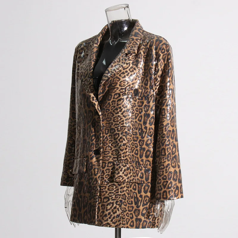 Fatos de blazer com estampa leopardo feminino, vestido de baile, streetwear, tapete vermelho, jaquetas fashion, roupas feitas