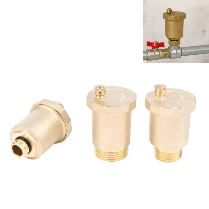 1PC Gold DN10/DN15/DN20/DN25 Brass Material Automatic Exhaust Release Valve Standard Male Thread Pressure Release Air Vent Valve