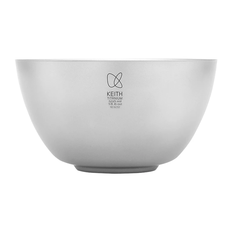 

Heat Proof Titanium Camping Bowl 550ml Double Wall Vacuum Insulated Non-Toxic Bowl for Soup Salad Lightweight for Outdoor