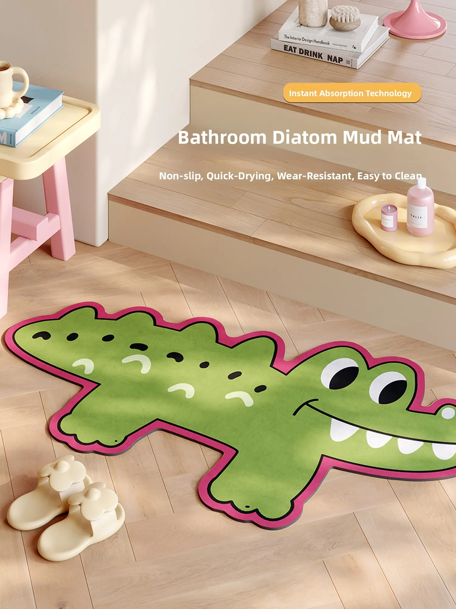 

Multifunctional Batoom Mat Qui Dry Silicon Dendroid Cartoon Dog Feeding Mat Anti Slip Easy to Maintain Home Rug