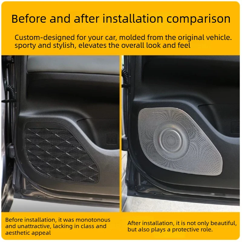 For GAC Trumpchi Empow Speaker Ring Frame Stainless Steel Door Audio Cover Car Retrofit Interior Modification Parts Accessories