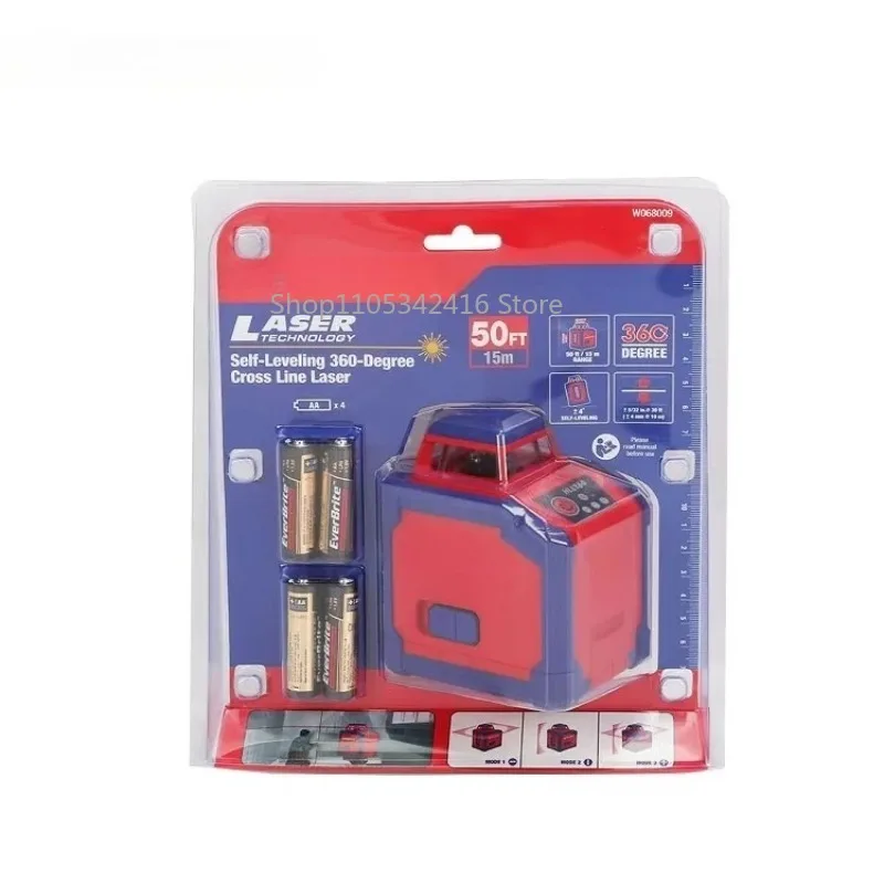 360-Degree Self-Leveling Red Beam Laser Level Horizontal Vertical Cross Line Laser Tool for Construction