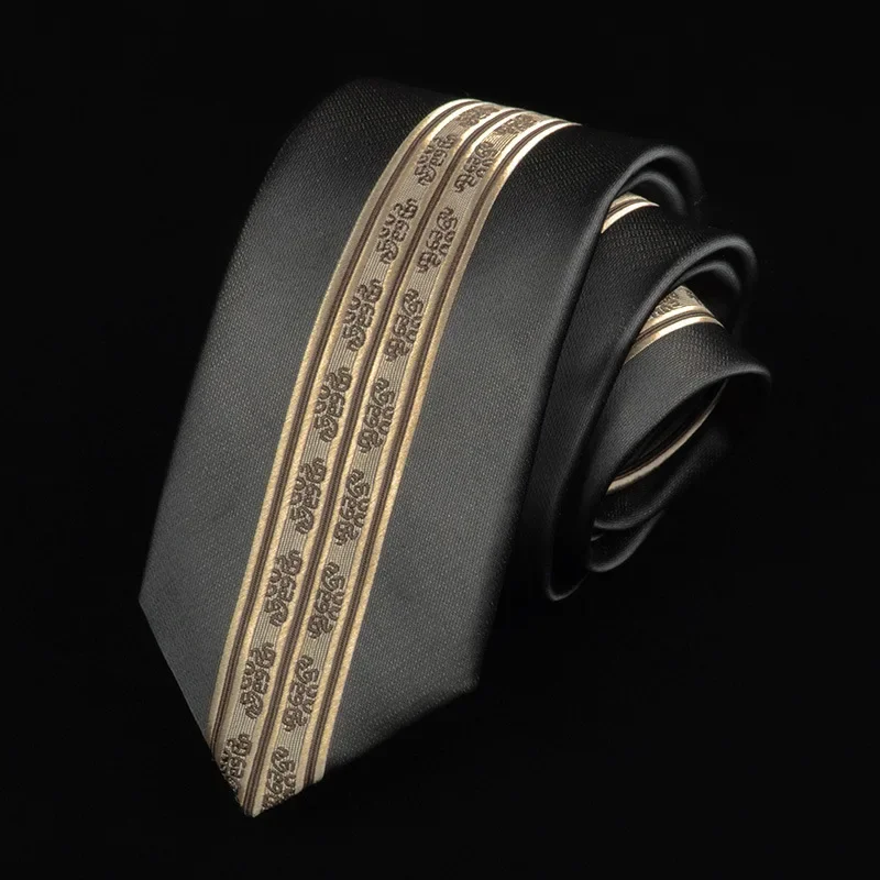 Casual Tie Men's Korean Narrow Edition 6cm Black Red Positioning Stripe Men's Business Dress Professional Small Tie