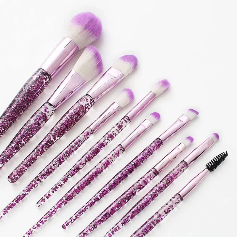 Zestaw 10 pędzli do makijażu Profesjonalne miękkie pędzle do detali Pędzel do różu Pędzel do podkładu Korektor Cienie do powiek Narzędzia kosmetyczne Akcesoria do makijażu