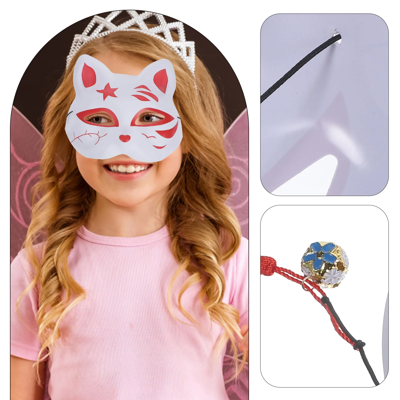 

Cat Mask Cosplay Party Tassel Costume Prop Decorative Accessory Lightweight Plastic For Kids Party Photography