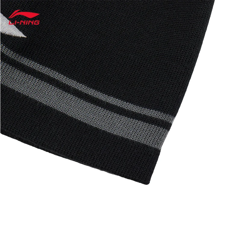 LI-NING سلسلة الحياة الرياضية للجنسين قبعات محبوكة مريحة لينة الجلد ودية القبعات الدافئة 56-60 سنتيمتر AMZV045