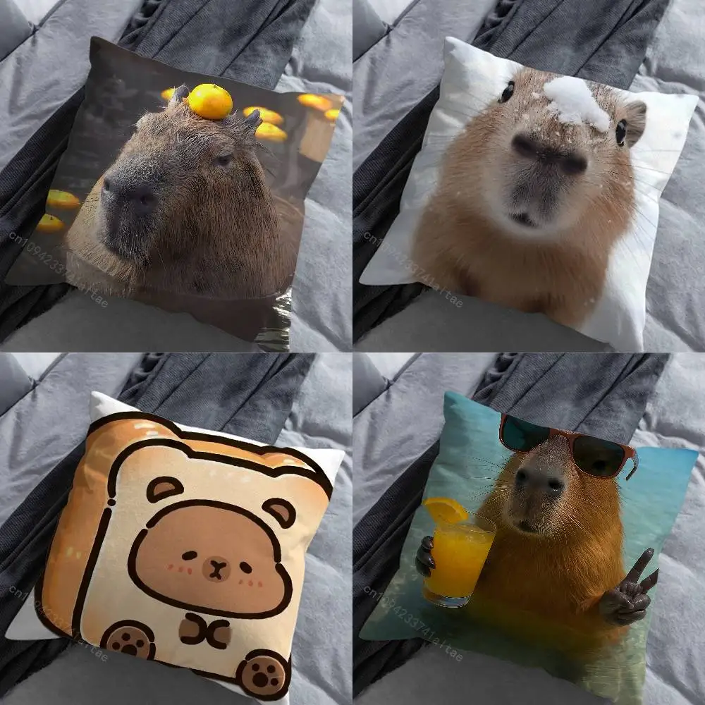 

Cute Lindos Capibaras Various Sizes Square Pillow Case For Car Home Bedchamber Decor Birthday Gift