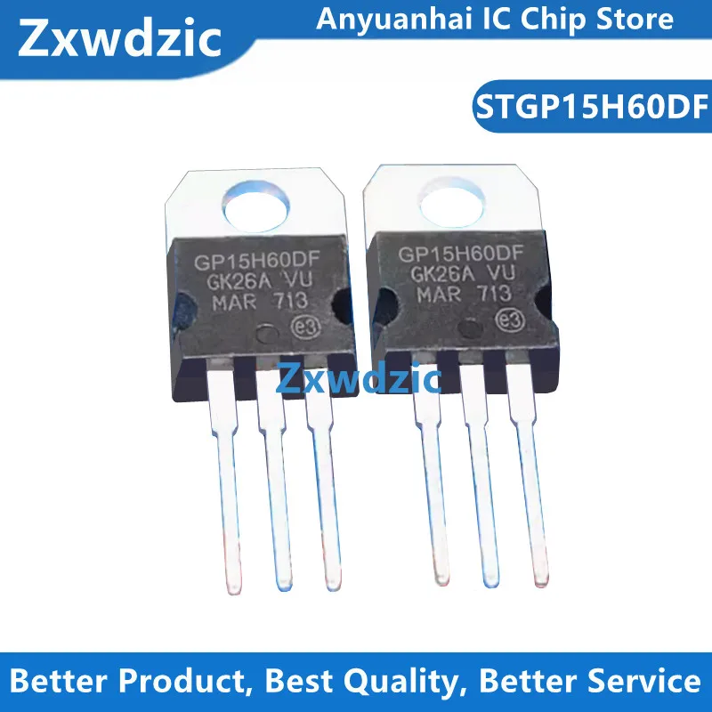 10pcs New Original STGF15H60DF GF15H60DF TO220F STGP15H60DF GP15H60DF STGP15H60 TO-220 5A600V Liquid Crystal IGBT Tube