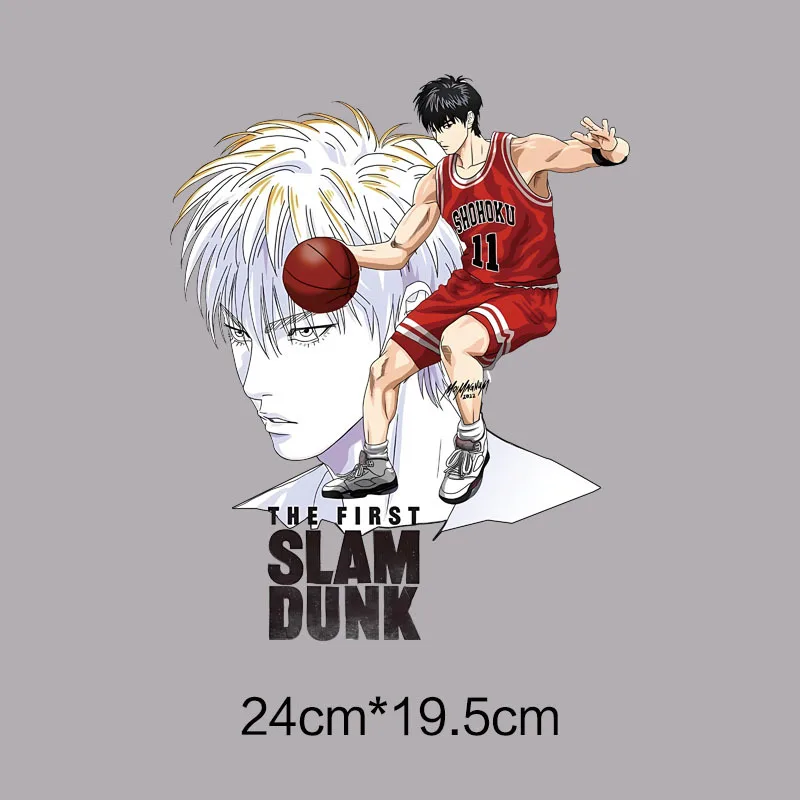 Slum Dunk Cartoon Sports Basketball Hot Blooded Youth DTF Heat Transfer Sticker Clothes t-shirt painting pattern Vinyl Patches