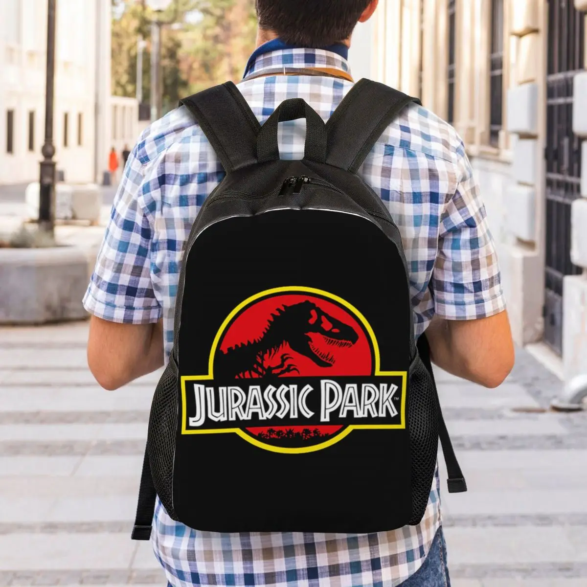 Customized Jurassic Park Backpacks Women Men Casual Bookbag for School College Dinosaur World Bags