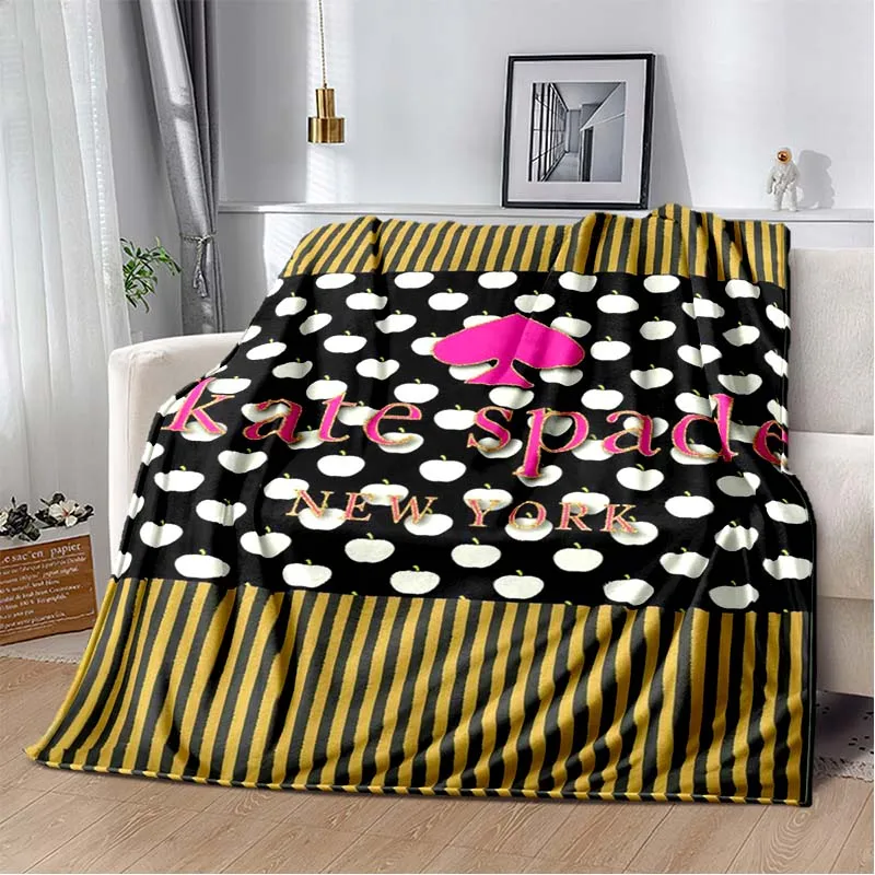 

2026 New Fashion K-Kate-Spade Printed Blanket Sofa Bed Bedroom Living Room Portable Warm Extra Large Picnic Soft Blanket Stay