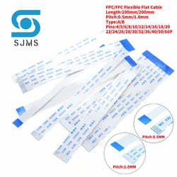 10PCS FPC FFC Flexible Flat Cable Pitch 0.5MM 1.0MM Type A/B 8P 10P 12P 16P 20P 40P FPC 6/8/10/12/14/16/20/30/40 pin 100MM/200MM