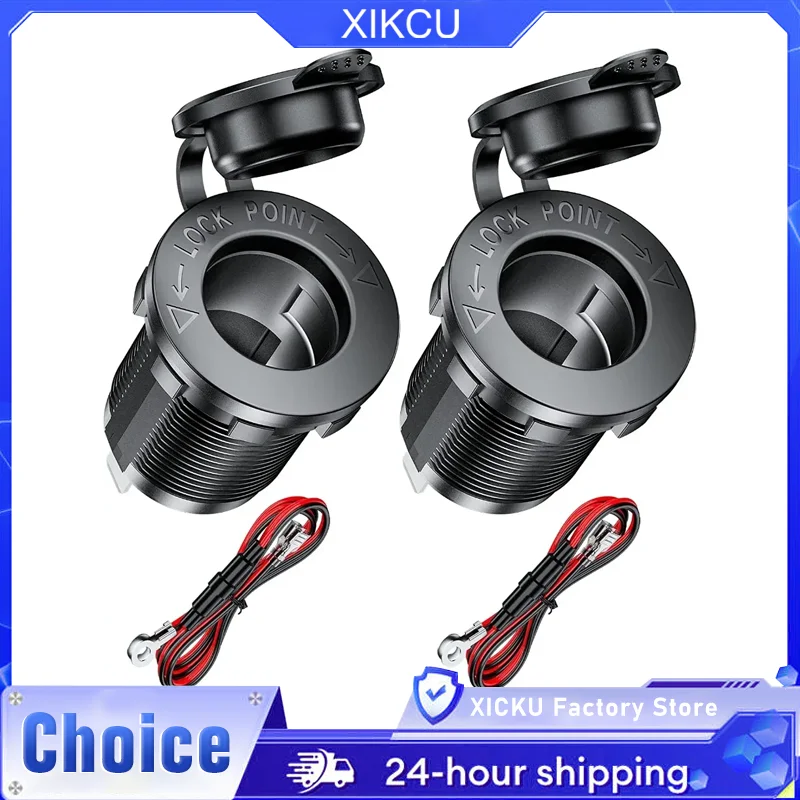 1/2PCS 12V Cigarette Lighter Socket Waterproof Socket Replacement DIY Kit Is Applicable To Automobiles Ships Marine Motorcycles
