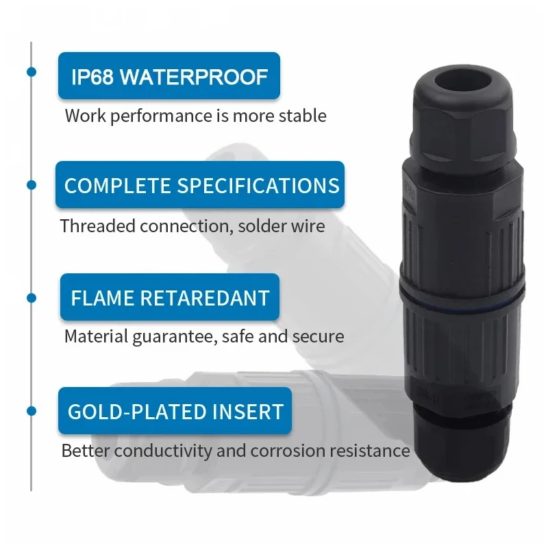Quick Install IP68 Waterproof Electrical Connector, 2/3/4/5 Pin,Fast Wiring Cable Connection,Screw Terminal Block