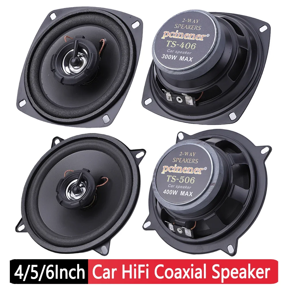 4/5/6 inch Car Audio Speaker 12V 300/400/500W 2 Way HiFi Coaxial Subwoofer Modified Speaker Full Frequency Car Stereo Speaker