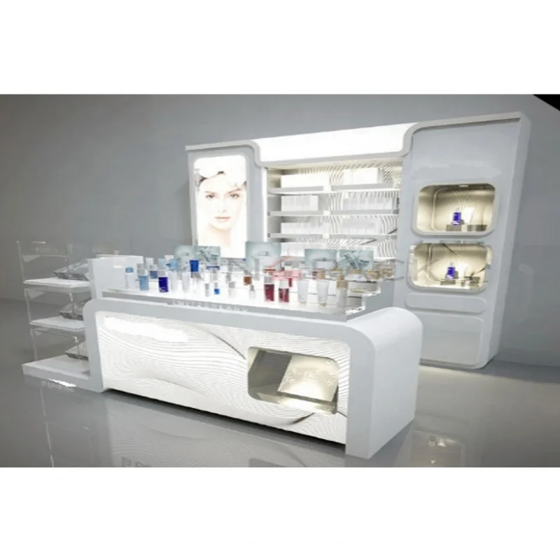 custom.wooden cosmetic combined display stands for make up shops