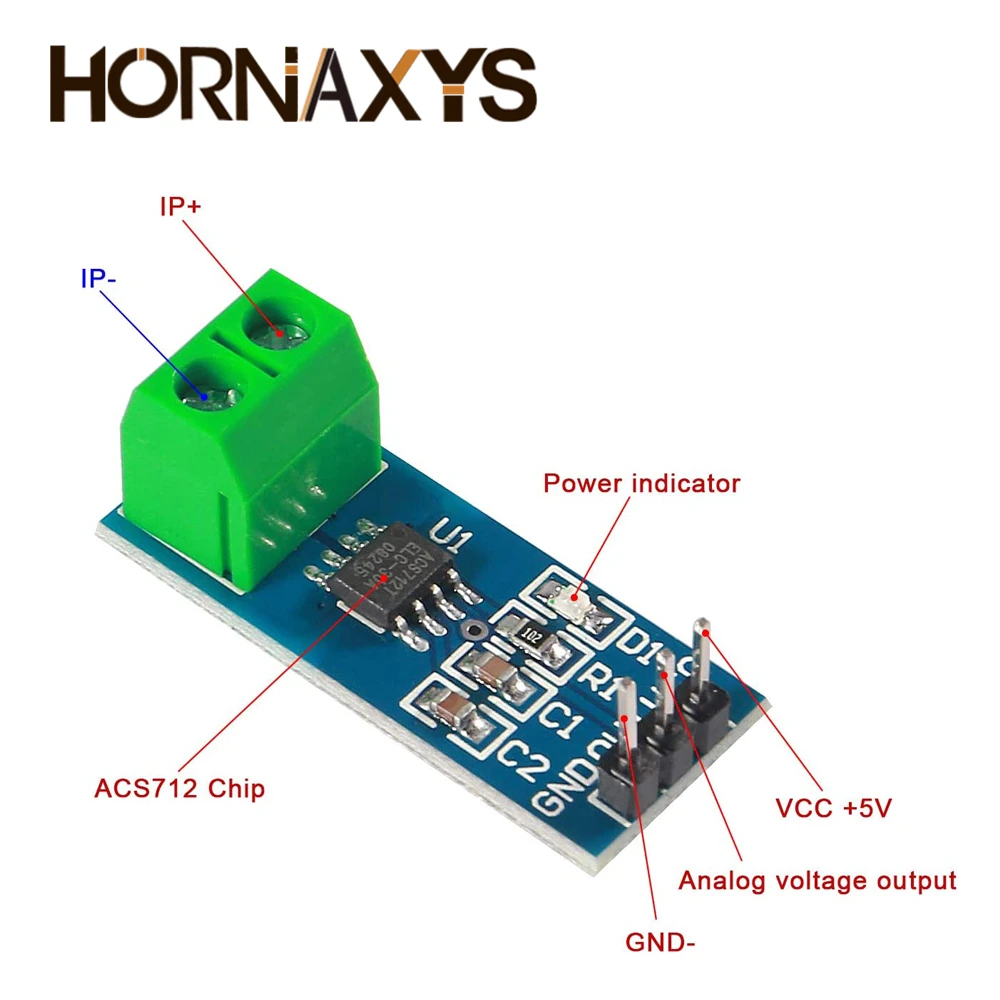 5/10Pcs ACS712 5A 20A 30A Range Hall Current Sensor Module ACS712 Sensors Module For Arduino DIY Electronic Kit