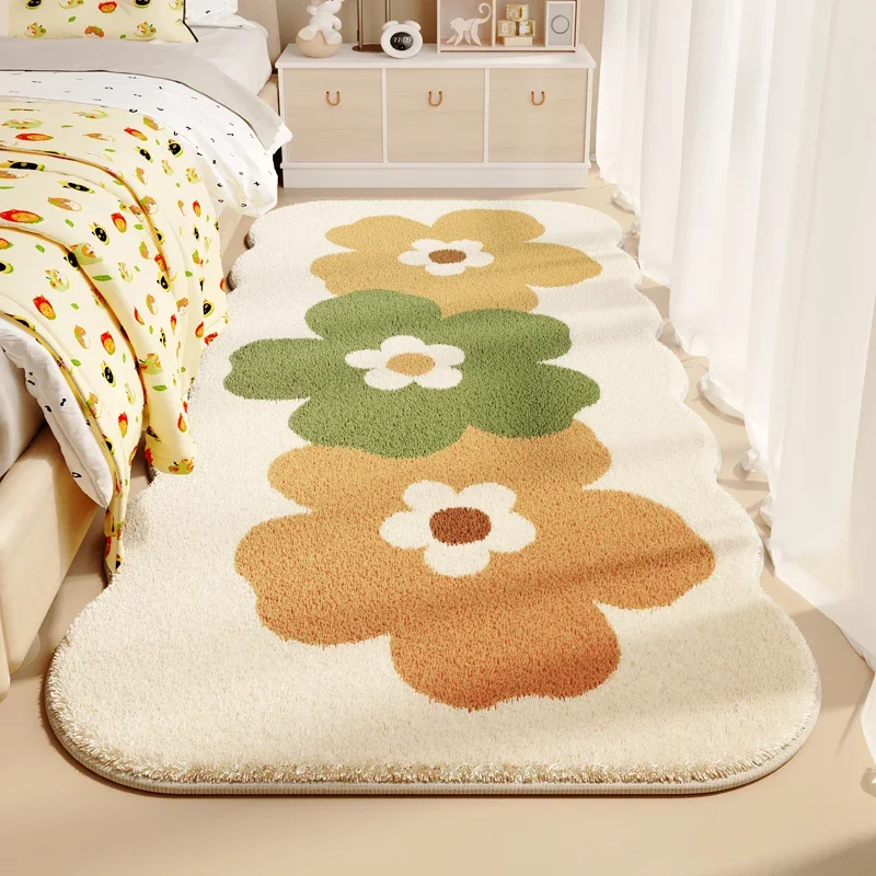 Japanese Children Room Bedroom Bedside Carpet Living Room Large Area Non Slip Ant Dirty Fluffy Soft Flower Rug for Living Room
