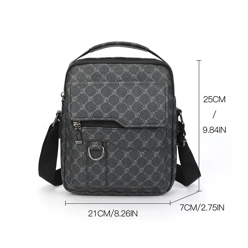 Bolsa tiracolo de couro masculina, bolsa mensageiro casual, bolsa de luxo masculina, bolsa de ombro de negócios, estilinete, moda