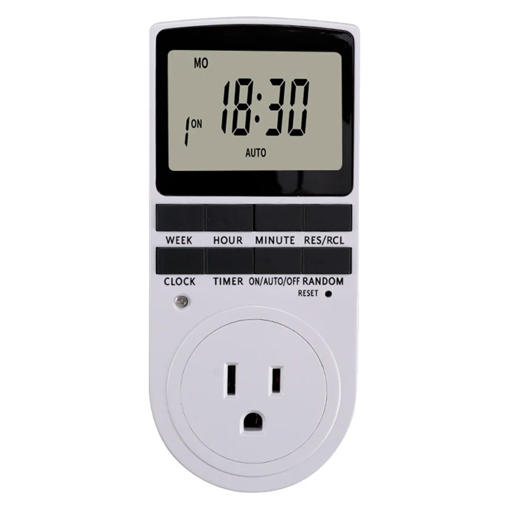 

Smart Digital Programmable Socket 10 Programs 1-Minute Settings Lcd Display For Lights Fans Appliances Outlet Digital Timer