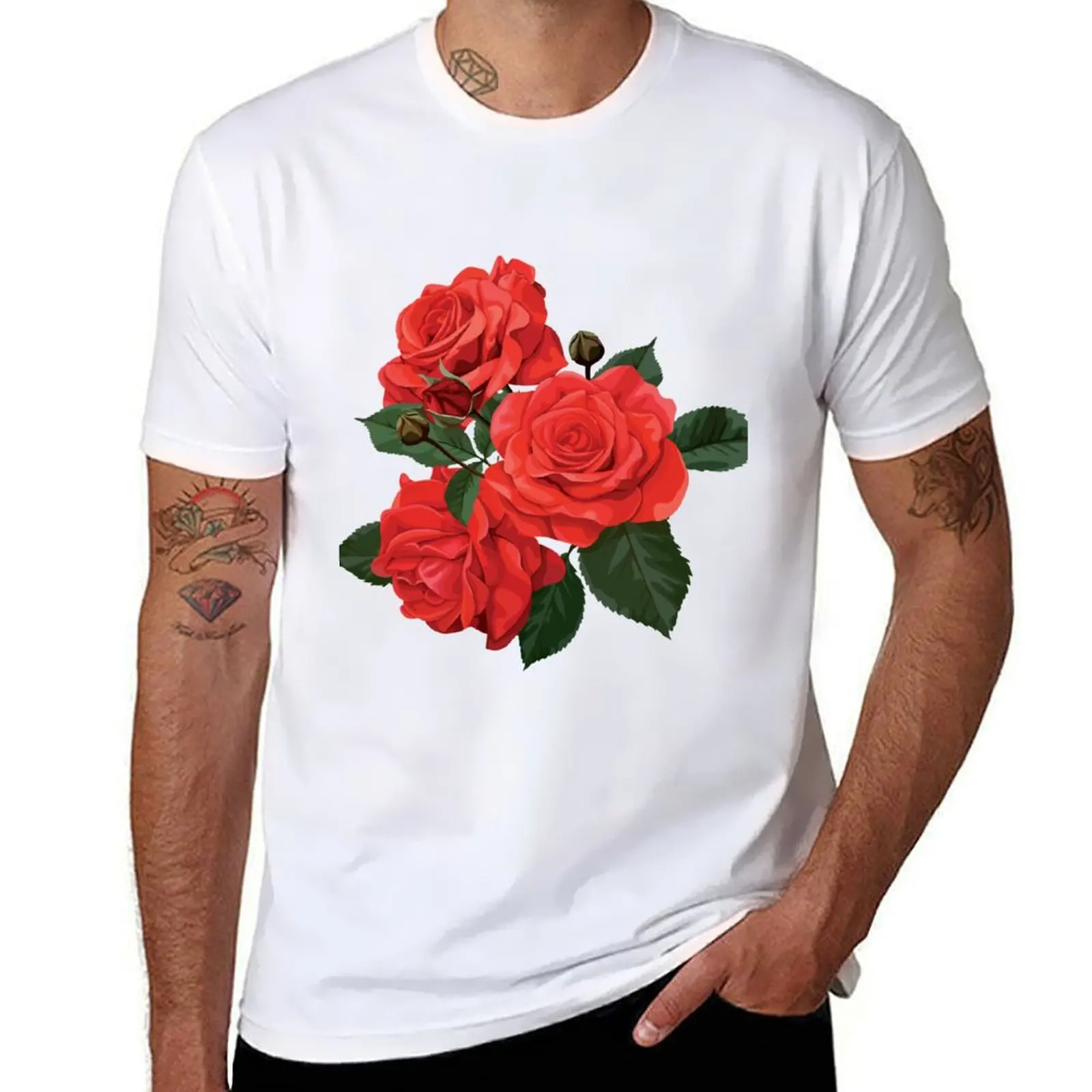 

Rose Flower Desgin T-Shirt t shirt man luxury t shirt man cotton funny t shirts cotton T-Shirt