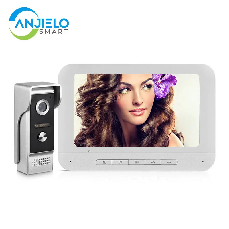 Anjielosmart 7 Inch Intercom Video Doorbell with Camera Videoportero Interfone Residencial Security Protection For Apartment