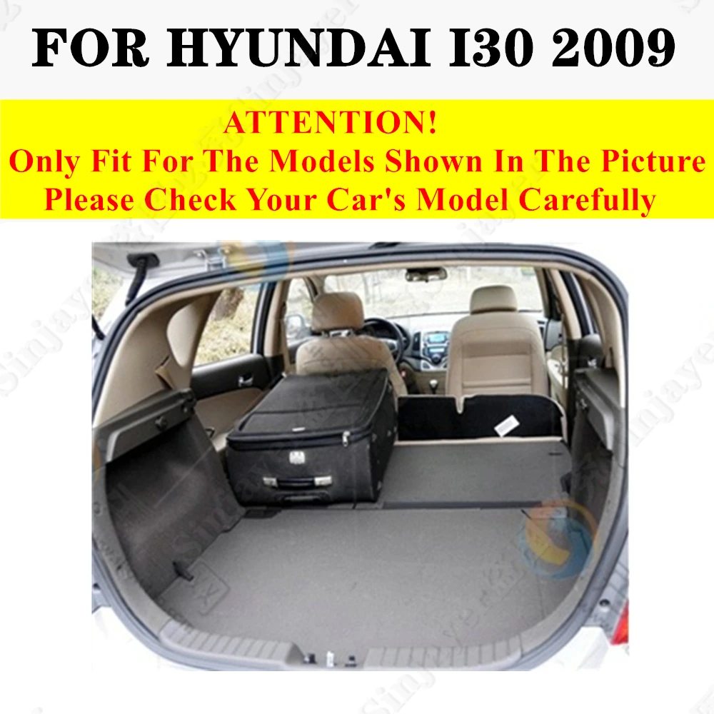 Car Trunk Mat For HYUNDAI I30 2009 All Weather Rear Cargo Cover Carpet Liner Tail Interior Vehicles Auto Parts Boot Luggage Pad