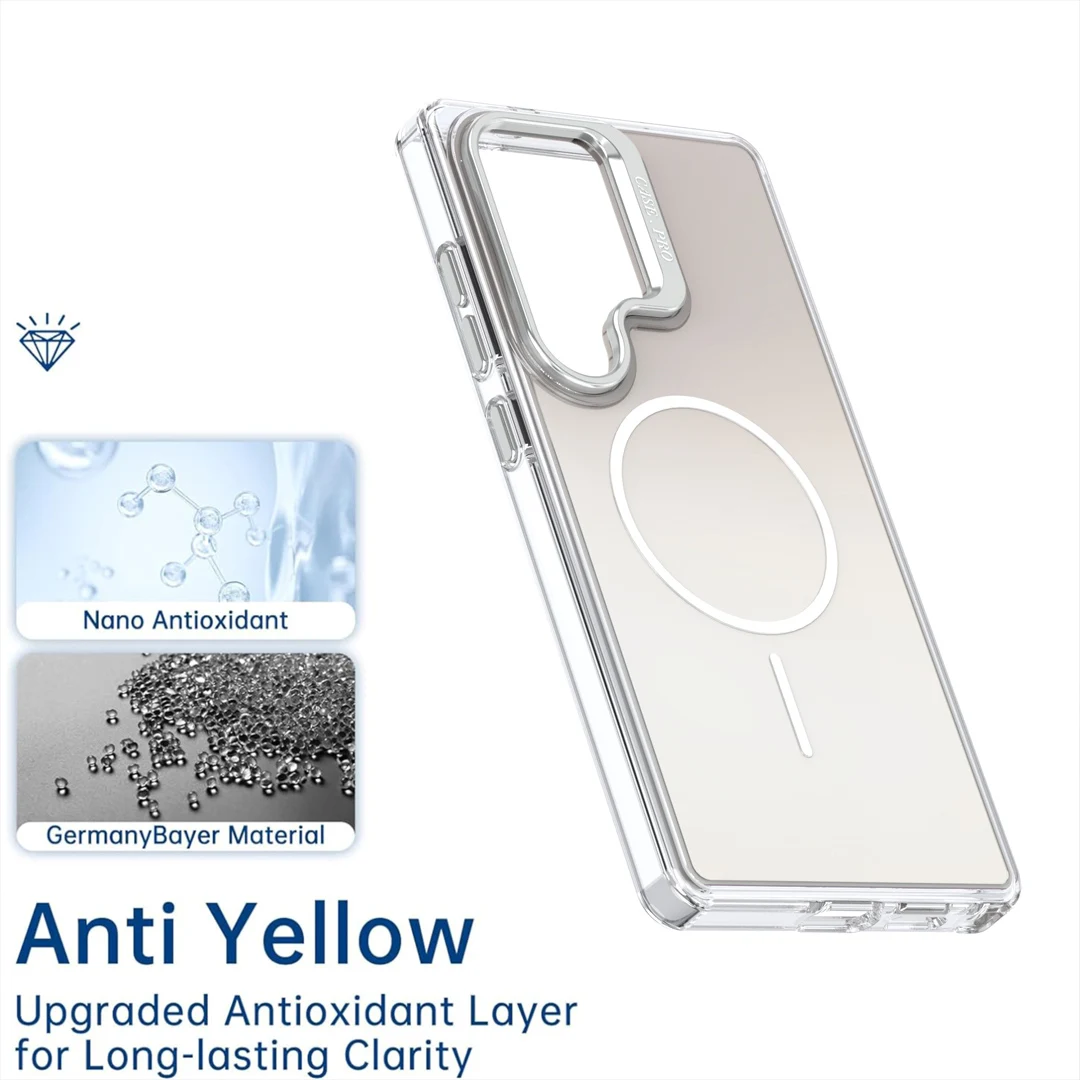 حار تلطيخ عدسة حامل قوس الحال بالنسبة لسامسونج غالاكسي S24 زائد S23 S25 حافة الترا المغناطيسي اللاسلكية تهمة غطاء مسنده #5