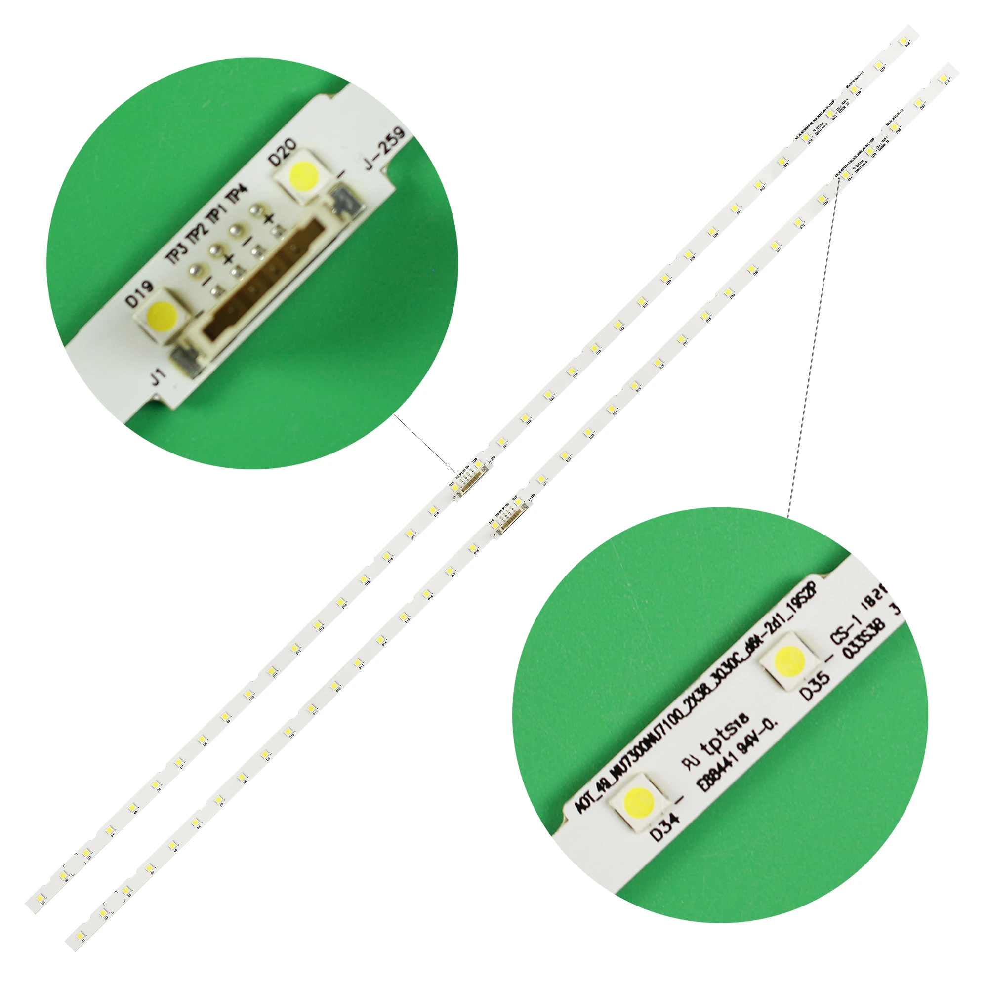 Tira de luces LED de retroiluminación, accesorio para UE49NU7102 49NU7100 UE49NU7100K BN61-15483A MET49BL Y18 CY-CN049HGLV5H UE49NU7300 BN96-45953B 45953A, 2 unidades