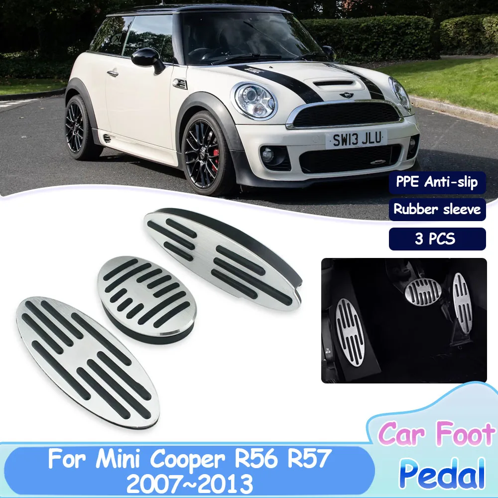 Car Foot Pedals for Mini Cooper R56 R57 Hatch 2007~2013 Rest Brake Accelerator Pad Stainless Steel Alloy Tray Interior Acessorie