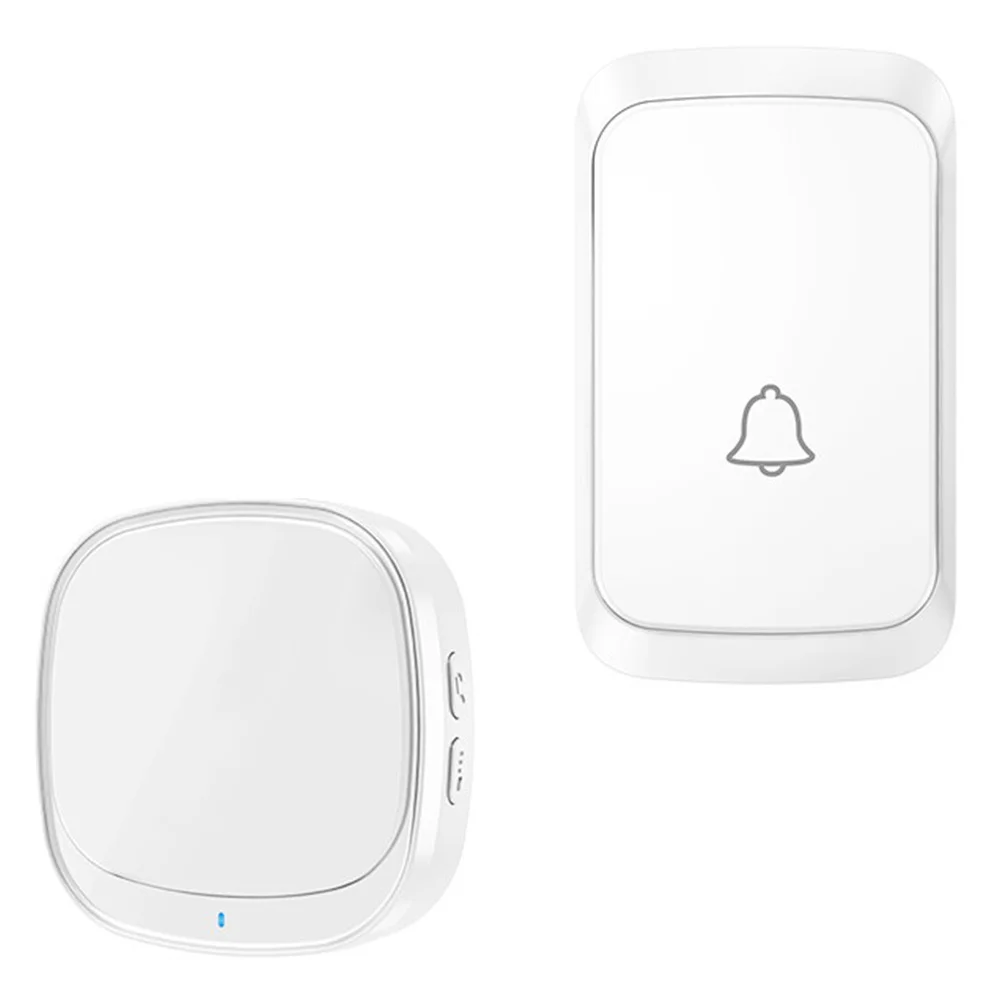 1 مجموعة 1 مجموعة جرس الباب الذكي اللاسلكي Usb استقبال داخلي 60 نغمة 5 مستوى الصوت 150 متر المدى التوصيل اللعب جرس باب المنزل الرنين #4