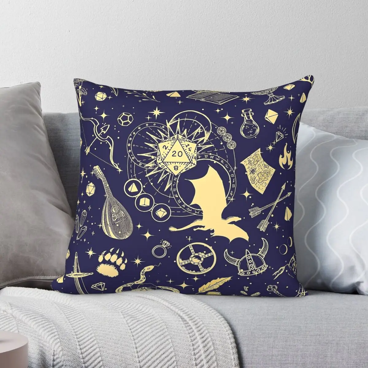 Celestial Night Stars Constellations Square Pillowcase Polyester Linen Velvet Printed Zip Pillow Case Sofa Seater Cushion Cover