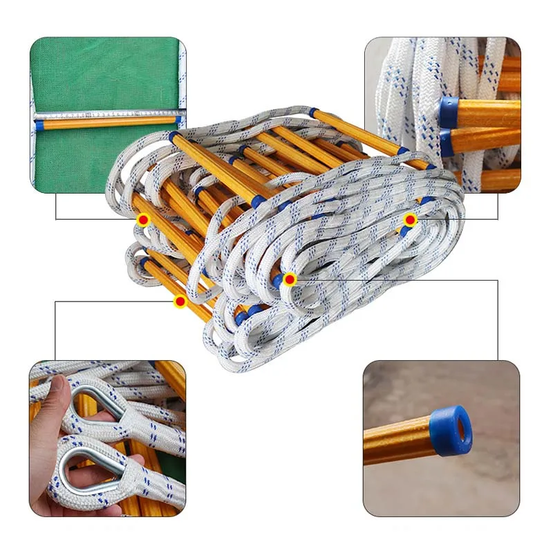 Rope Ladder Escape Ladder Home Lifeline Ladder Outdoor Round Nylon Soft Ladder Home Climbing Engineering Aerial Work Ladder