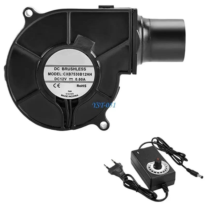 E15A BBQ Air Movers Blower Fan,Variable Speed Centrifugal Fan with Speed Controllers Camping Starte Fan