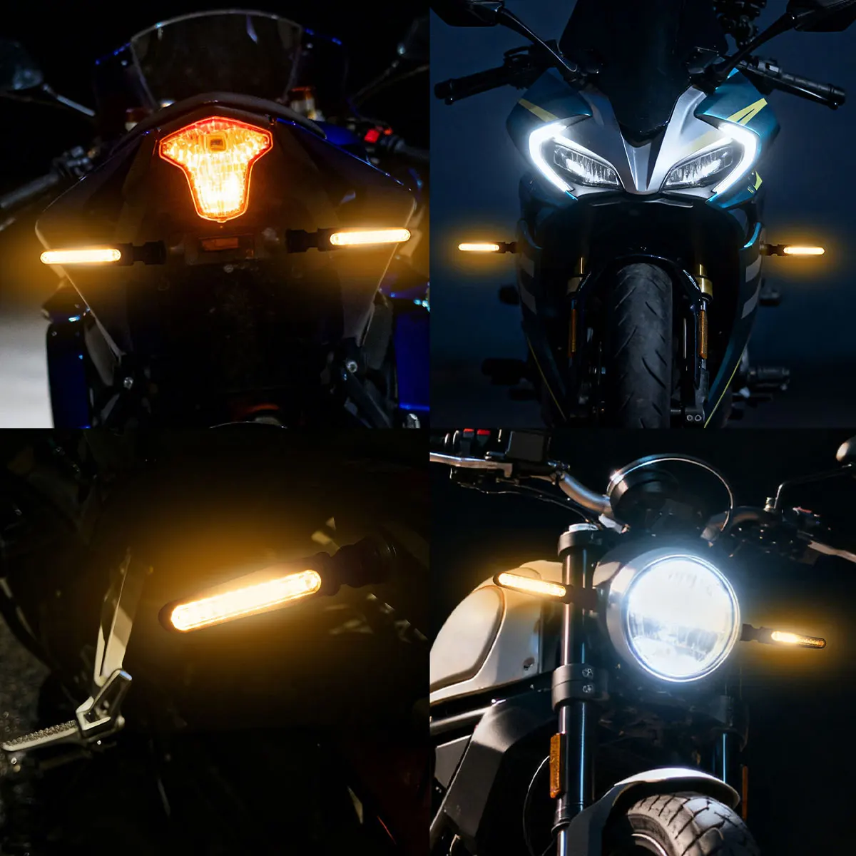 2PCS Motorcycle LED Turn Signal Light Universal DRL Amber Flowing Blinker Indicator Motorcycle Flashing Light Tail Lamp