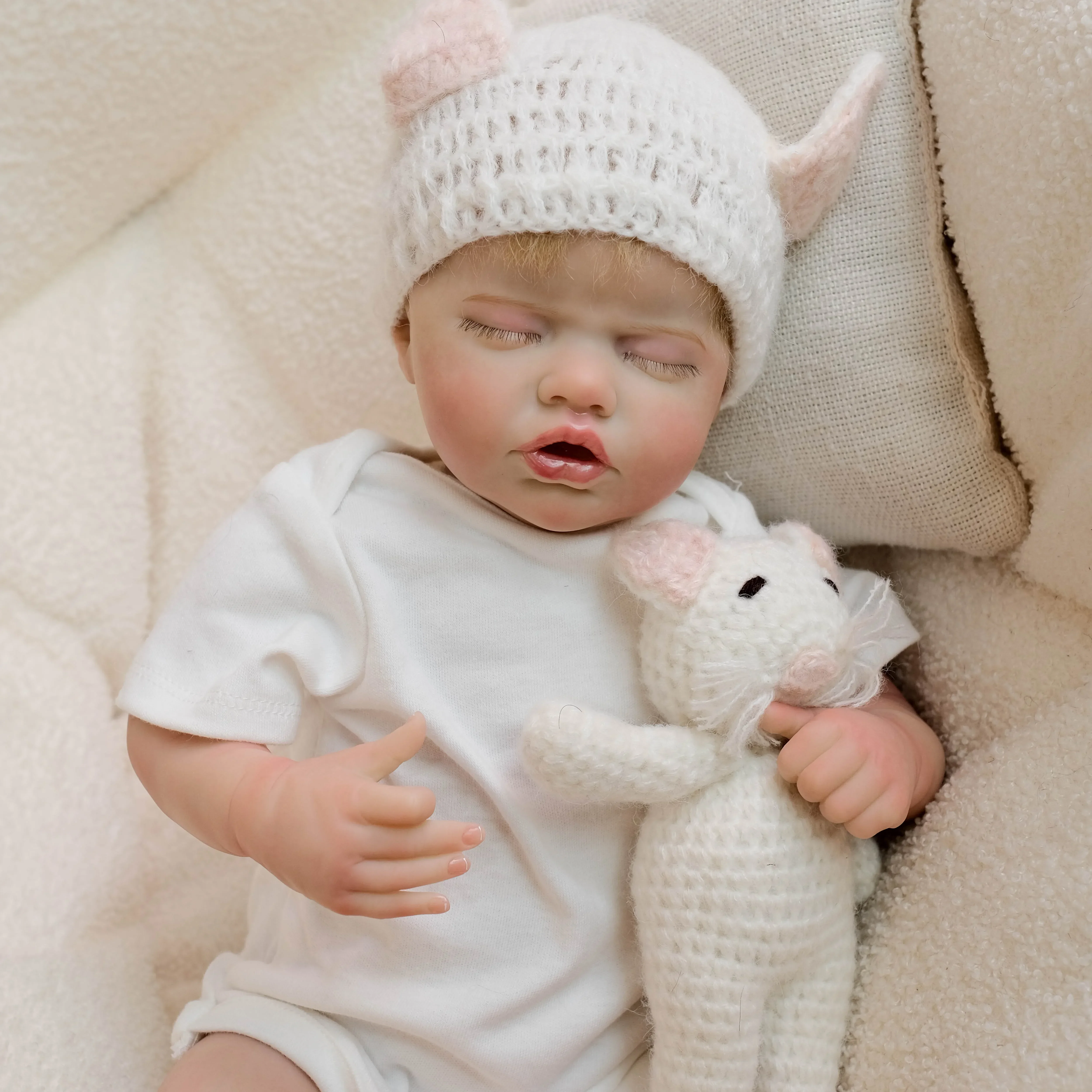 

Bebe Indie Reborn Baby Dolls Hand Made 3D Skin Multiple Layers Painting Collectible Lifelike Art Doll