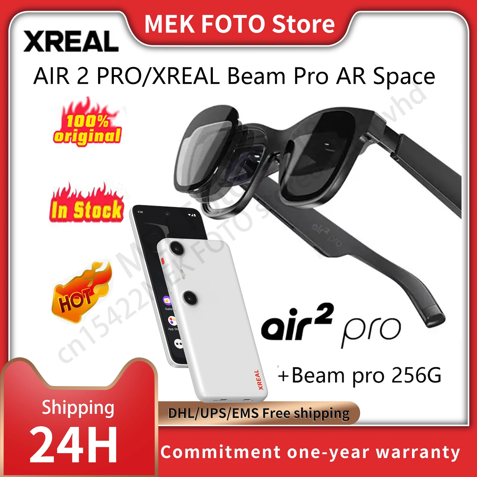 نظارات XREAL Nreal Air 2 pro الأصلية متوفرة في المخزون، نظارات AR الذكية، شاشة Micro-OLED، سينما خاصة، عرض محمول XREAL Beam Pro AR Space