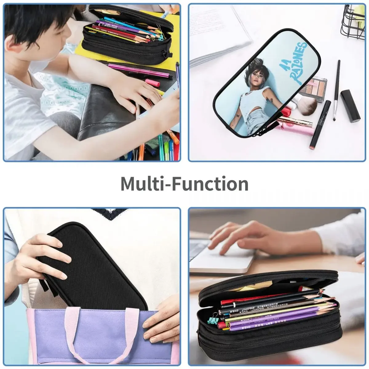 Spanish Singer A-Aitana Big Capacity Pencil Pen Case Office College School Large Storage Bag Pouch Holder Box Organizer