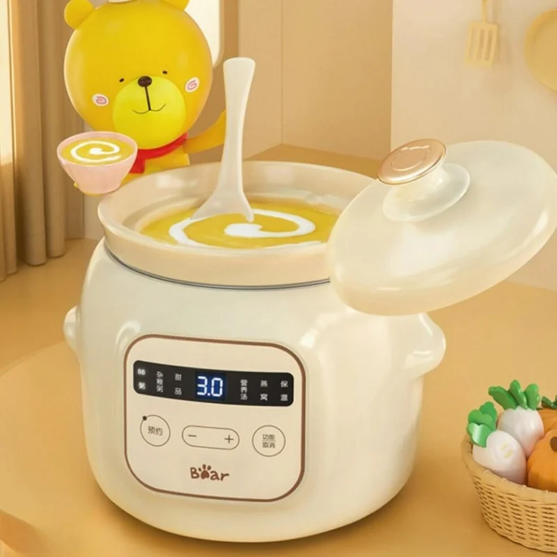 Bear 1L Slow Cooker Baby Complementary Food Machine 220V Mini Bird's Nest Stew Pot Baby Porridge Pot Dessert