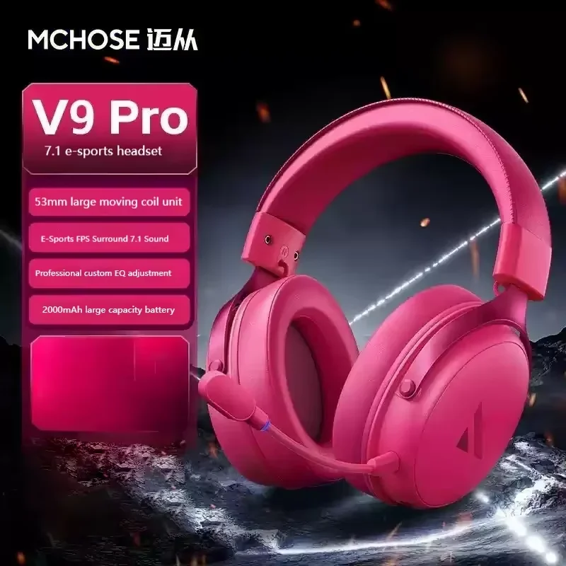 سماعة ألعاب Mchose V9 Pro Delta الاحترافية مع ميكروفون وصوت محيطي، مناسبة لألعاب الكمبيوتر PC PS5