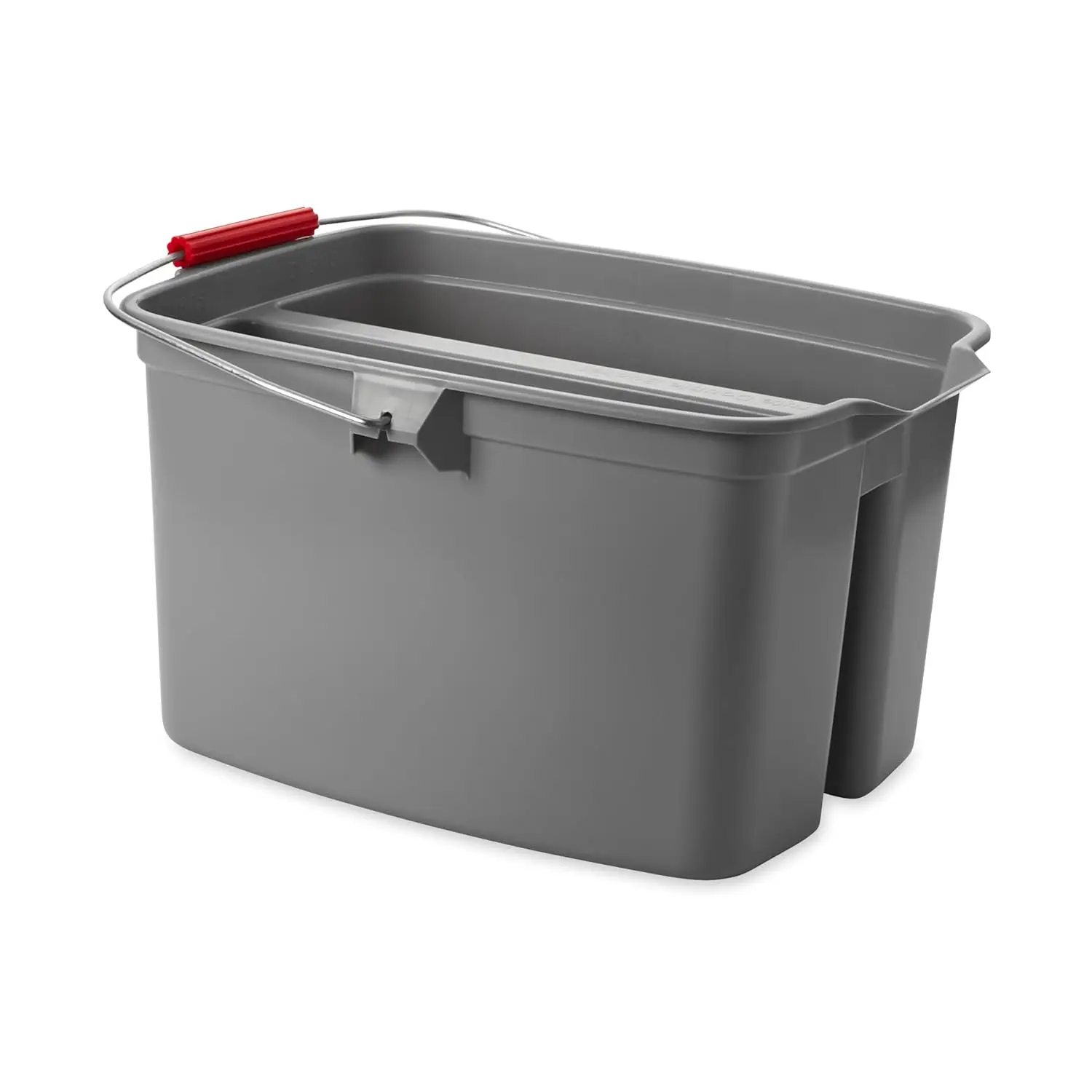 

Ведро-органайзер Rubbermaid Commercial Products с двумя отсеками, пластиковое, для уборки, легко переносимое, 19 кварт, серое, для хранения принадлежностей