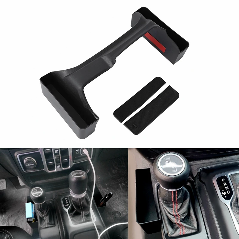 

Car Gear Shift Storage Box Stowing Tidying Organizer Tray for Jeep Wrangler Rubicon JL Gladiator JT 2018 2019 2020 2021 4-Doors