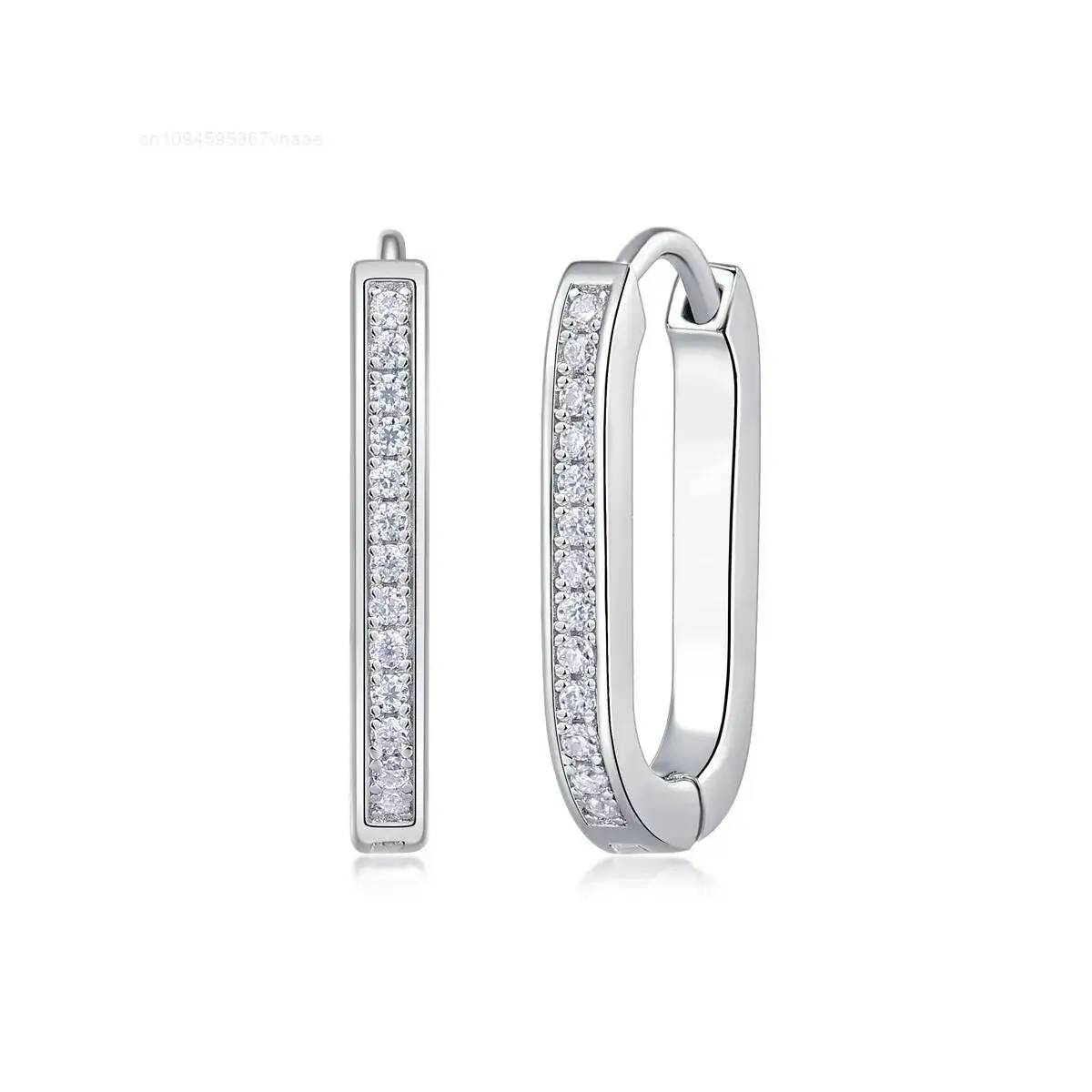 Moissanite Diamond Earrings 925 Sterling Silver Wedding Huggie Hoop Earrings Women's Wedding Jewelry