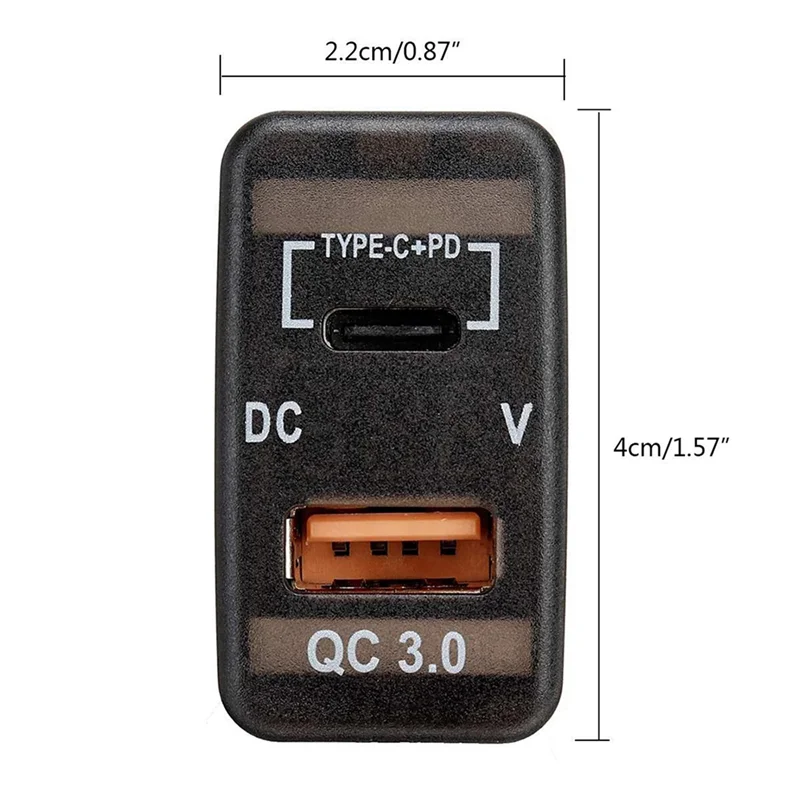 

A99E-2X Автомобильное быстрое зарядное устройство QC3.0 с двумя разъемами USB-разъемами для быстрой зарядки с вольтметром для Toyota Land Cruiser Hilux Prado FJ