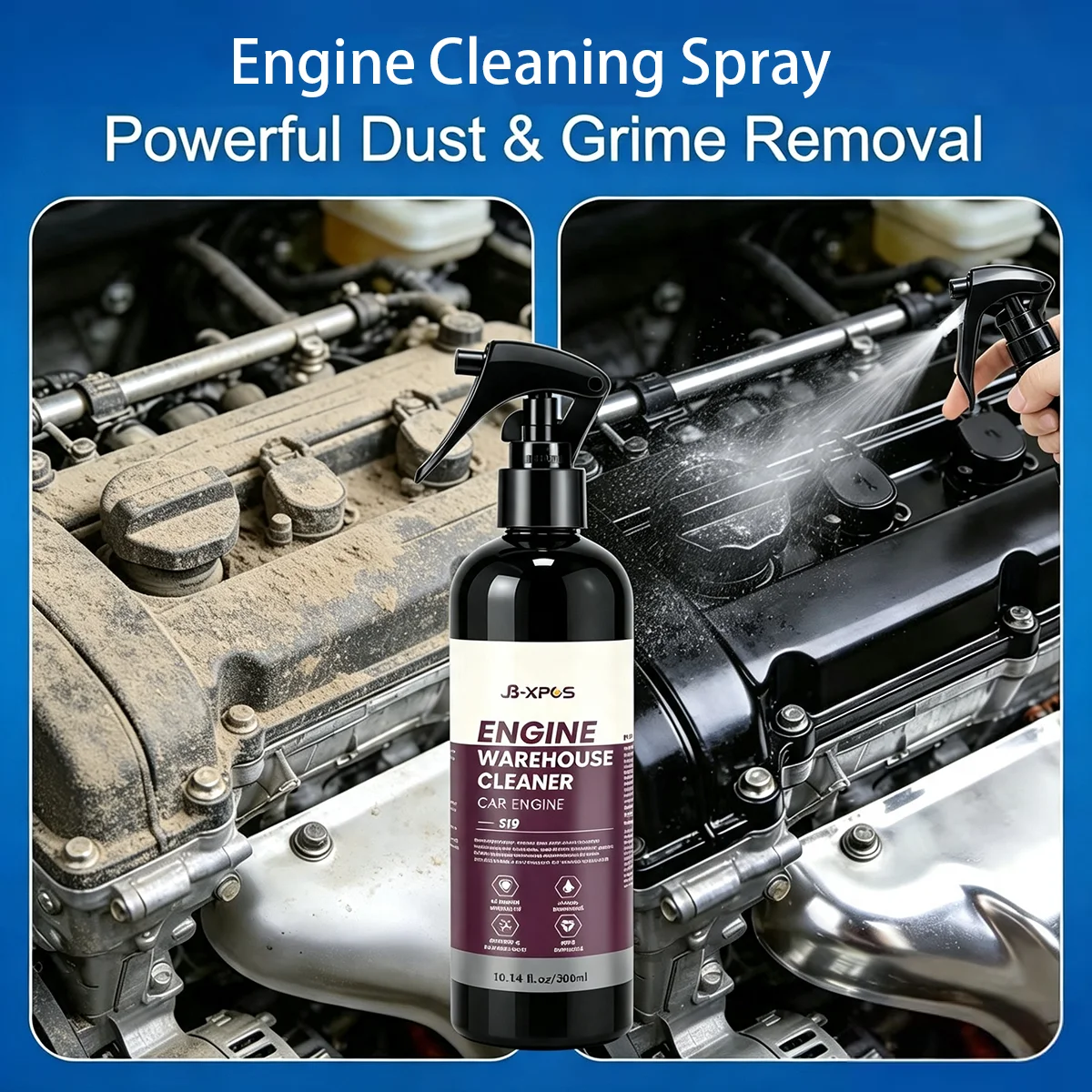 JB-XPCS Car Engine Warehouse Cleaner Heavy Grease Oil Stain Remover Spray Auto Engine Bay Surface Cleaning Agent YT0309