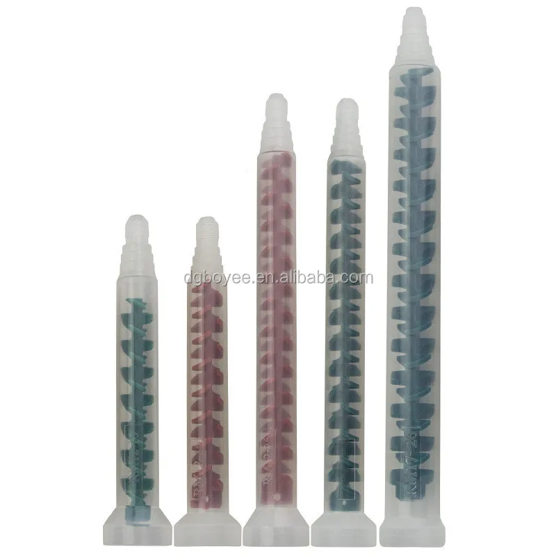 20PC Industrial Quality 12-16 Disposable Plastic Epoxy Dynamic Mixing Tube Resin Epoxy Resin Distribution Dynamic Mixing Nozzle