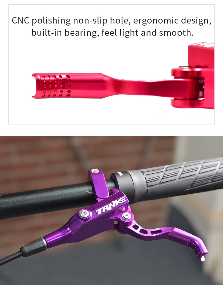 TANKE MTB 4-Kolben Hydraulische Scheibenbremse 900/1700mm, 4-Kolben-Bremsbeläge aus Harz, Öldruck AM DH Straßen-MTB Ultraleichte Scheibenbremse – Detail 9